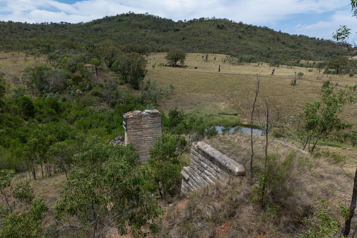 Historic sandstone railway bridge